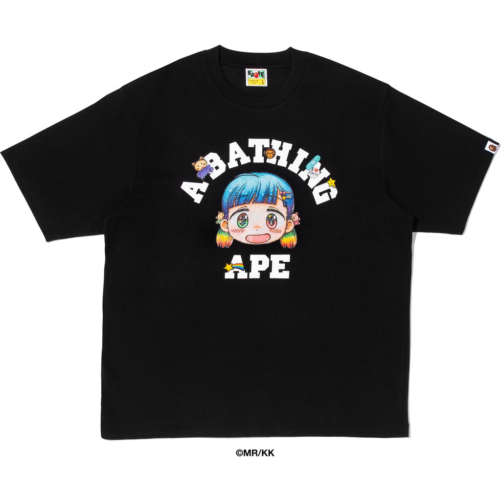 BAPE X MR. COLLEGE RELAXED FIT TEE MENS