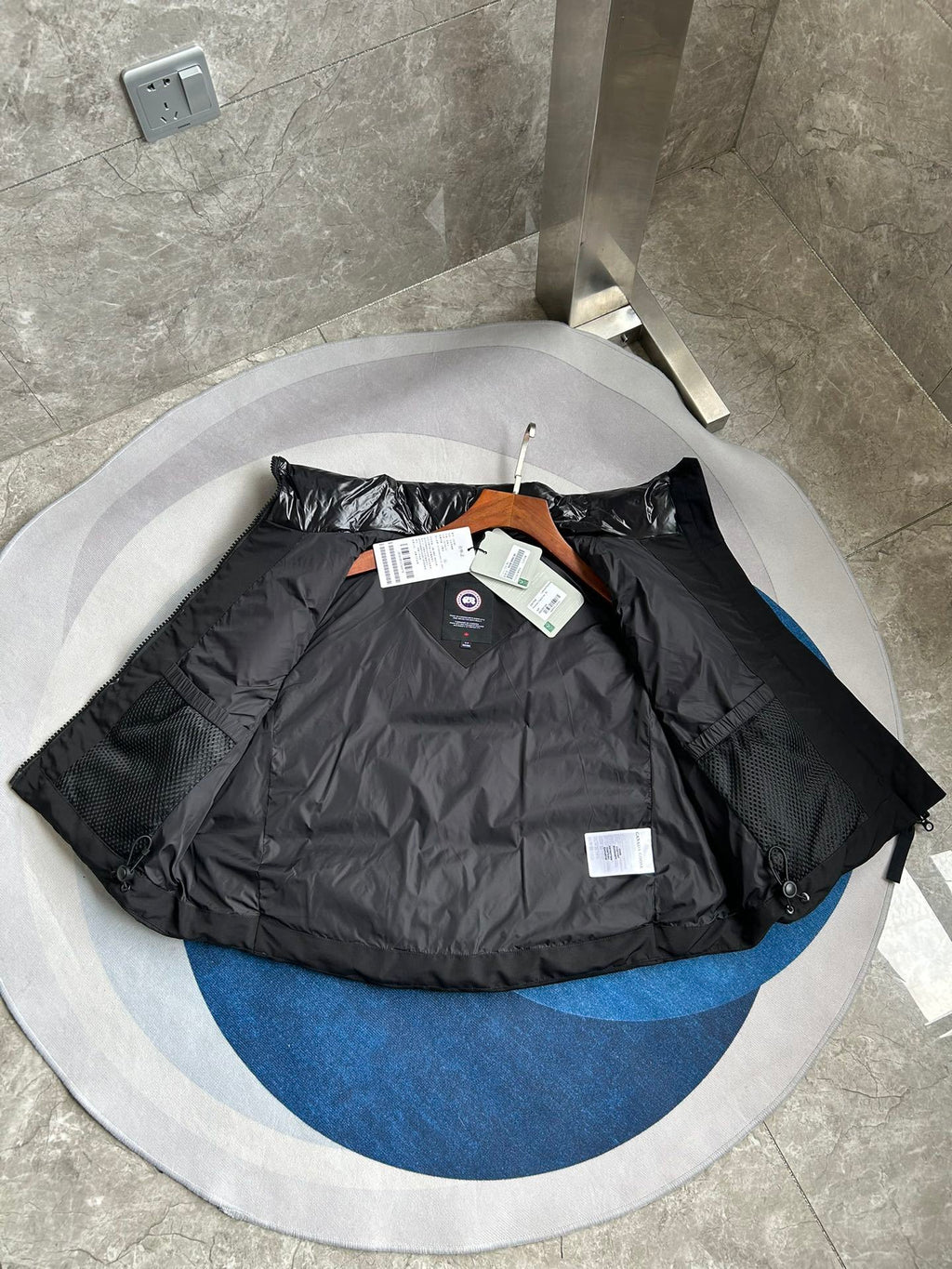 Canada Goose Black Down Vest with Utility Pockets and Tonal Badge