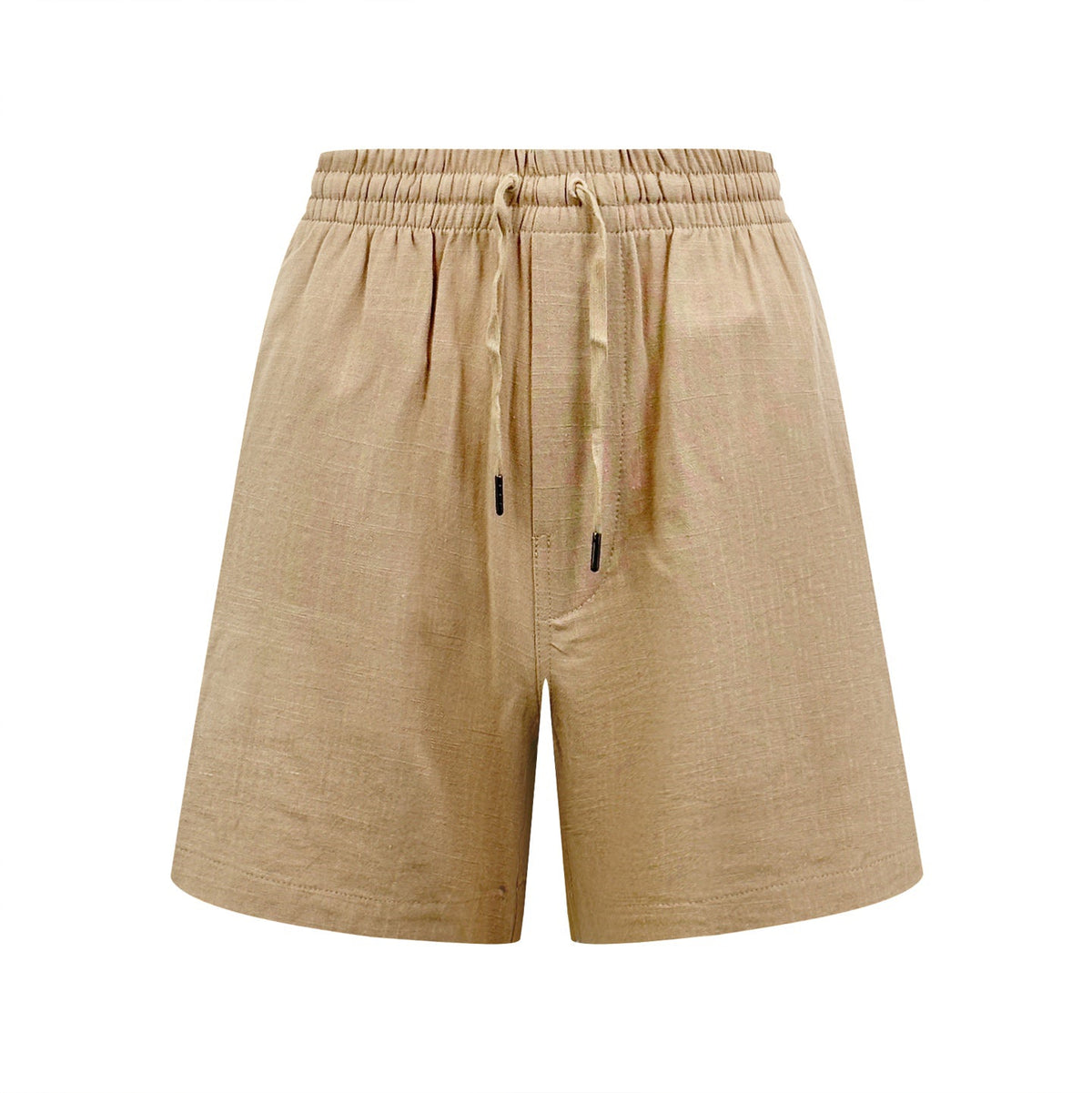 Men's Linen‑Blend Drawstring Elastic‑Waist Casual Shorts
