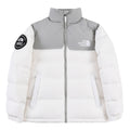 The North Face Men's White Grey Nuptse 1992 Down Jacket – Colorblock Anniversary Badge Puffer