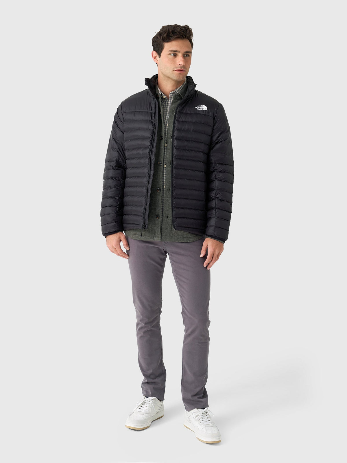 The North Face Men's Black Stretch Down Jacket – Slim-Fit Lightweight Fine-Baffle Insulated Puffer