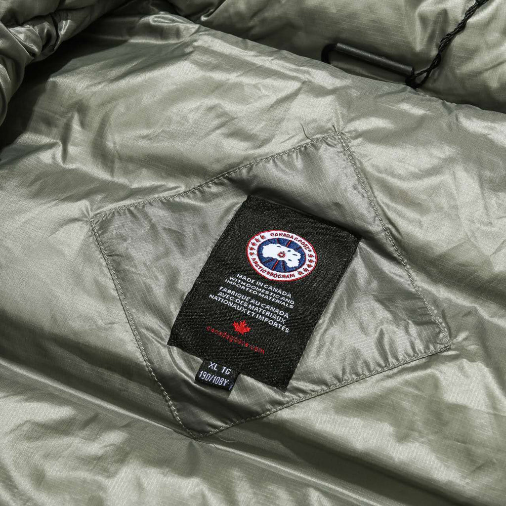 Canada Goose Men's Olive Down Vest – Lightweight Insulated Sleeveless Jacket