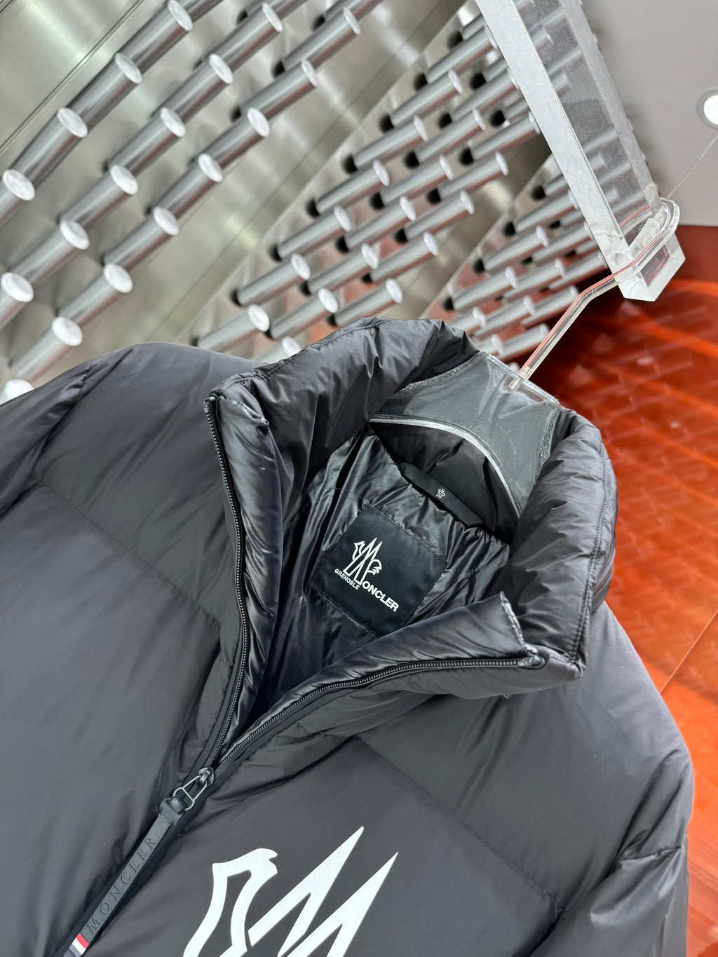 Moncler Grenoble Men's Black #Moncler Coordinate Print Down Jacket – Ski Series Oversized Puffer