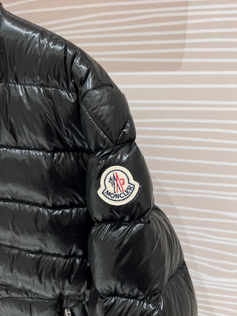Moncler Men's Black Lightweight Down Jacket – Classic Collarless Slim Puffer