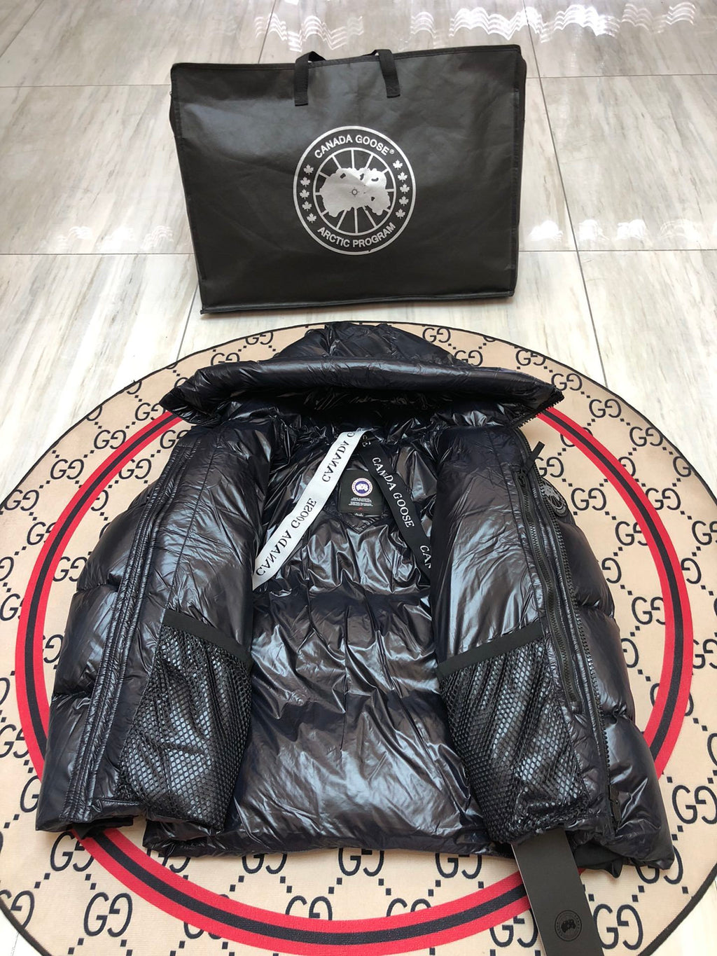 Canada Goose Men's Black Hooded Down Jacket – Black Label Arctic Program Edition
