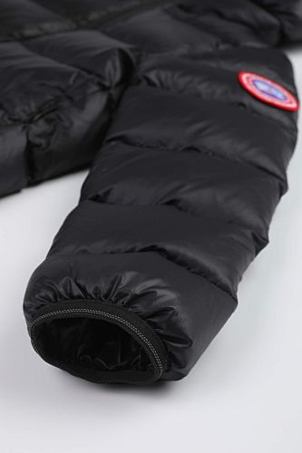 Canada Goose Women's Jet Black Lodge Down Jacket – Lightweight Arctic Program Puffer with Signature Patch