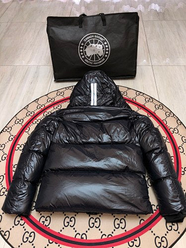Canada Goose Men's Black Hooded Down Jacket – Black Label Arctic Program Edition