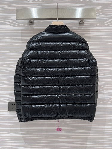 Moncler Men's Black Lightweight Down Jacket – Classic Collarless Slim Puffer