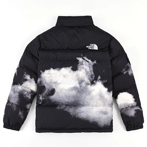 The North Face Men's Black Mountain Print Nuptse 1992 Down Jacket – 30th Anniversary 700-Fill Puffer
