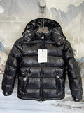 Moncler Men's Black Glossy Hooded Down Jacket – DIST Certified Classic Puffer