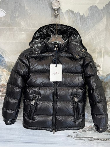 Moncler Men's Black Glossy Hooded Down Jacket – DIST Certified Classic Puffer