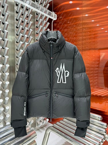 Moncler Grenoble Men's Black #Moncler Coordinate Print Down Jacket – Ski Series Oversized Puffer