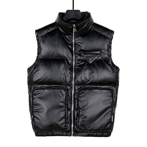 Prada Men's Black Hooded Down Vest – Sleeveless Puffer Jacket