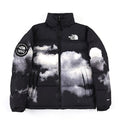 The North Face Men's Black Mountain Print Nuptse 1992 Down Jacket – 30th Anniversary 700-Fill Puffer