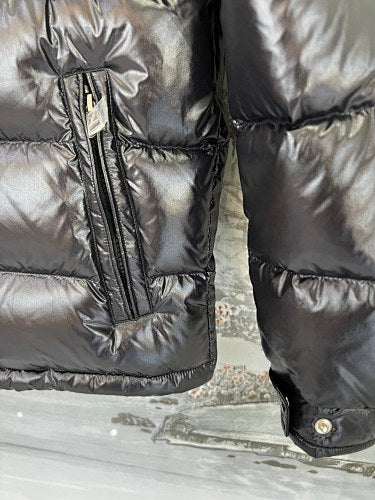 Moncler Men's Black Glossy Hooded Down Jacket – DIST Certified Classic Puffer