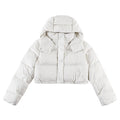 Lululemon Women's Ivory Hooded Down Jacket – Tonal Logo Snap-Front Puffer