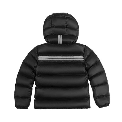Canada Goose Women's Jet Black Lodge Down Jacket – Lightweight Arctic Program Puffer with Signature Patch