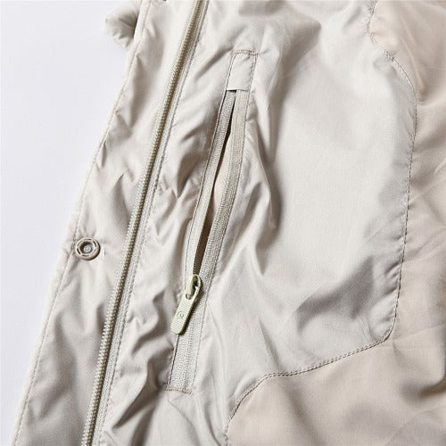 Lululemon Women's Oatmeal Hooded Down Jacket – Tonal Logo Oversized Puffer