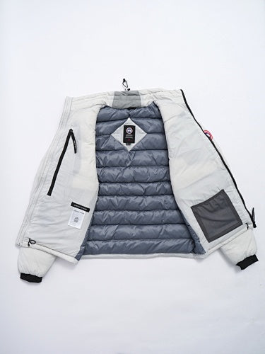 Canada Goose Men's White Down Jacket – Hybridge Arctic Program Puffer with Inner Layer