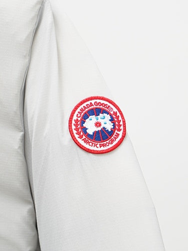 Canada Goose Men's White Down Jacket – Hybridge Arctic Program Puffer with Inner Layer