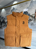 MLB Men's Caramel Down Vest – Boston Red Sox Embroidered Sleeveless Puffer Jacket