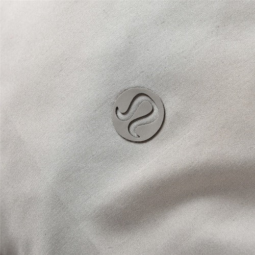 Lululemon Women's Oatmeal Hooded Down Jacket – Tonal Logo Oversized Puffer