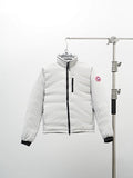 Canada Goose Men's White Down Jacket – Hybridge Arctic Program Puffer with Inner Layer