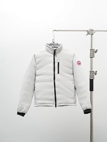 Canada Goose Men's White Down Jacket – Hybridge Arctic Program Puffer with Inner Layer