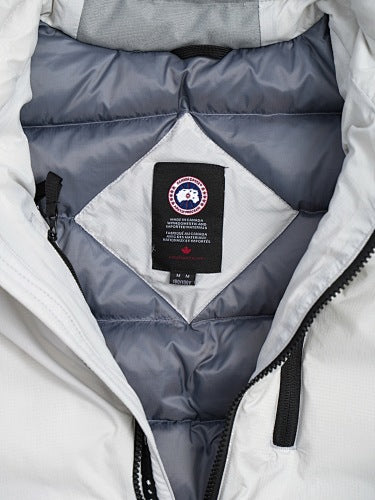 Canada Goose Men's White Down Jacket – Hybridge Arctic Program Puffer with Inner Layer