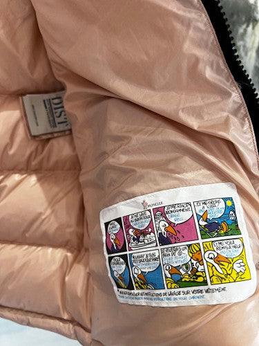 Moncler Women's Rose Gold Hooded Down Jacket – Glossy Blush Pink Snap-Front Puffer