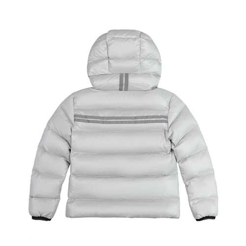 Canada Goose Women's Pearl White Lodge Down Jacket – Lightweight Arctic Program Puffer with Signature Patch