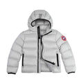 Canada Goose Women's Pearl White Lodge Down Jacket – Lightweight Arctic Program Puffer with Signature Patch