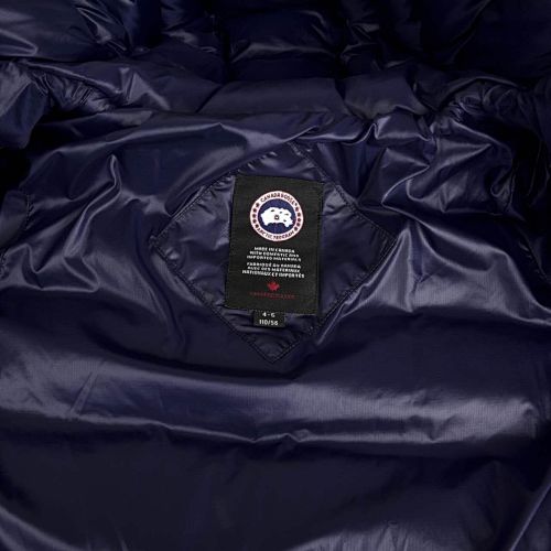 Canada Goose Women's Navy Blue Lodge Down Jacket – Lightweight Arctic Program Puffer with Signature Patch