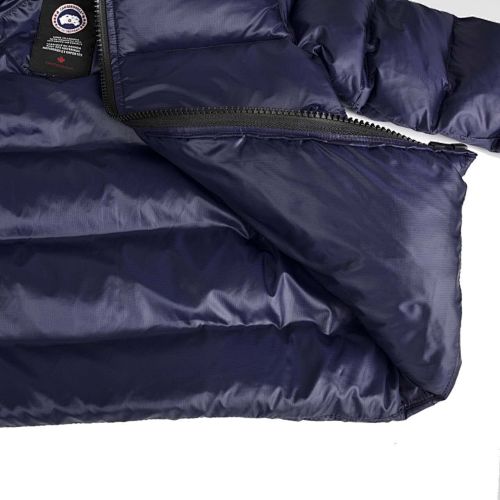 Canada Goose Women's Navy Blue Lodge Down Jacket – Lightweight Arctic Program Puffer with Signature Patch