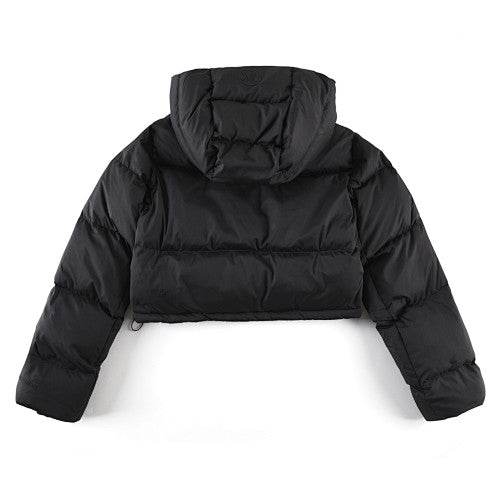 Lululemon Women's Black Cropped Hooded Down Jacket – Oversized Hood Short Puffer