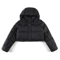 Lululemon Women's Black Cropped Hooded Down Jacket – Oversized Hood Short Puffer