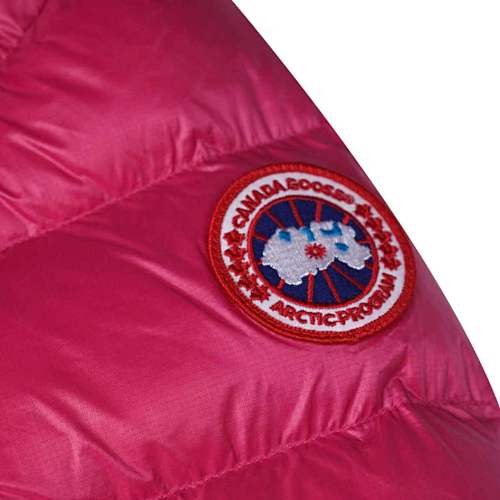 Canada Goose Women's Berry Pink Lodge Down Jacket – Lightweight Arctic Program Puffer with Signature Patch
