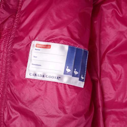 Canada Goose Women's Berry Pink Lodge Down Jacket – Lightweight Arctic Program Puffer with Signature Patch
