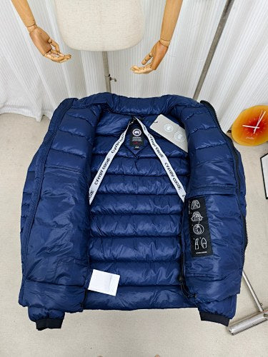 Canada Goose Men's Navy Blue Down Jacket – Arctic Program Stand-Collar Puffer Jacket