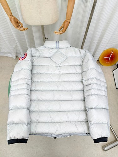 Canada Goose Men's White Down Jacket – Arctic Program Stand-Collar Puffer Jacket