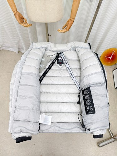Canada Goose Men's White Down Jacket – Arctic Program Stand-Collar Puffer Jacket