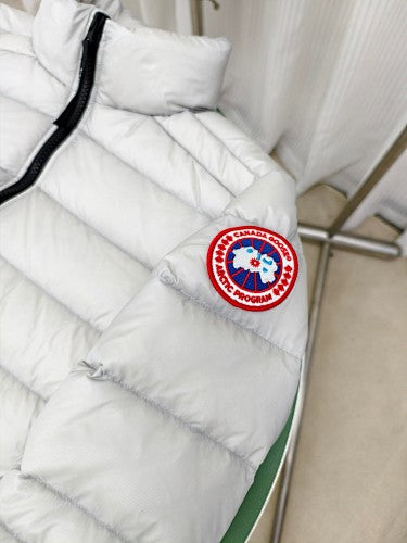 Canada Goose Men's White Down Jacket – Arctic Program Stand-Collar Puffer Jacket