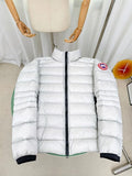 Canada Goose Men's White Down Jacket – Arctic Program Stand-Collar Puffer Jacket