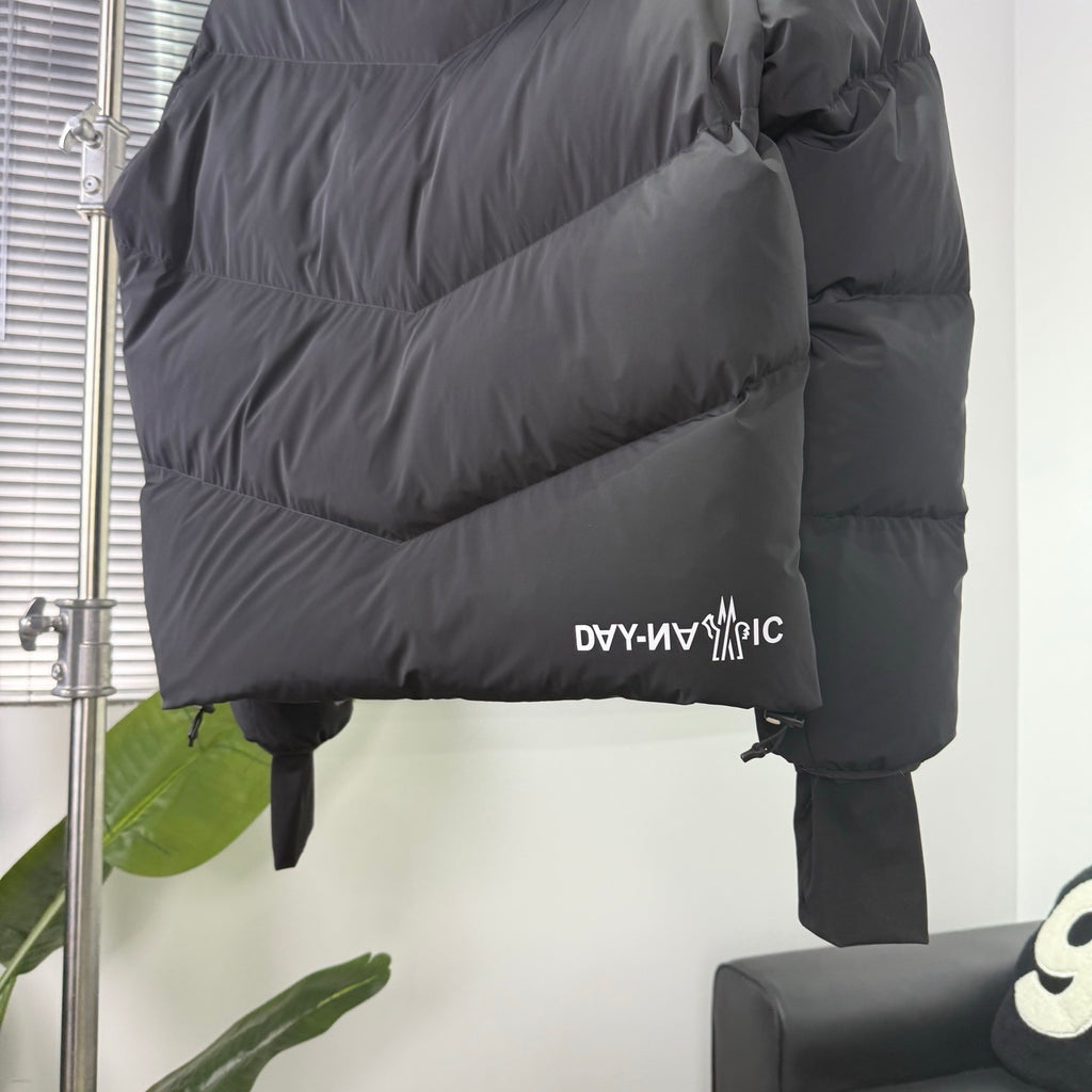 Moncler Grenoble Men's Black Hooded Down Jacket – Technical Ski Wide-Baffle Puffer