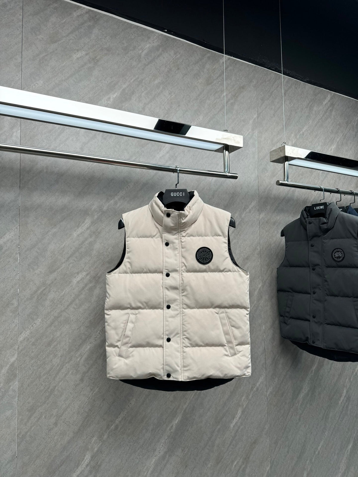 Canada Goose Men's Cream Down Vest – Freestyle Crew Sleeveless Puffer Jacket