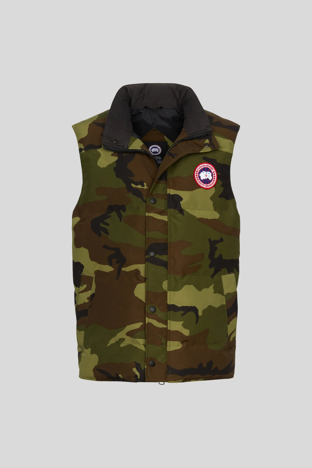 Canada Goose Woodland Camo Stand-Collar Vest – Arctic Program Badge