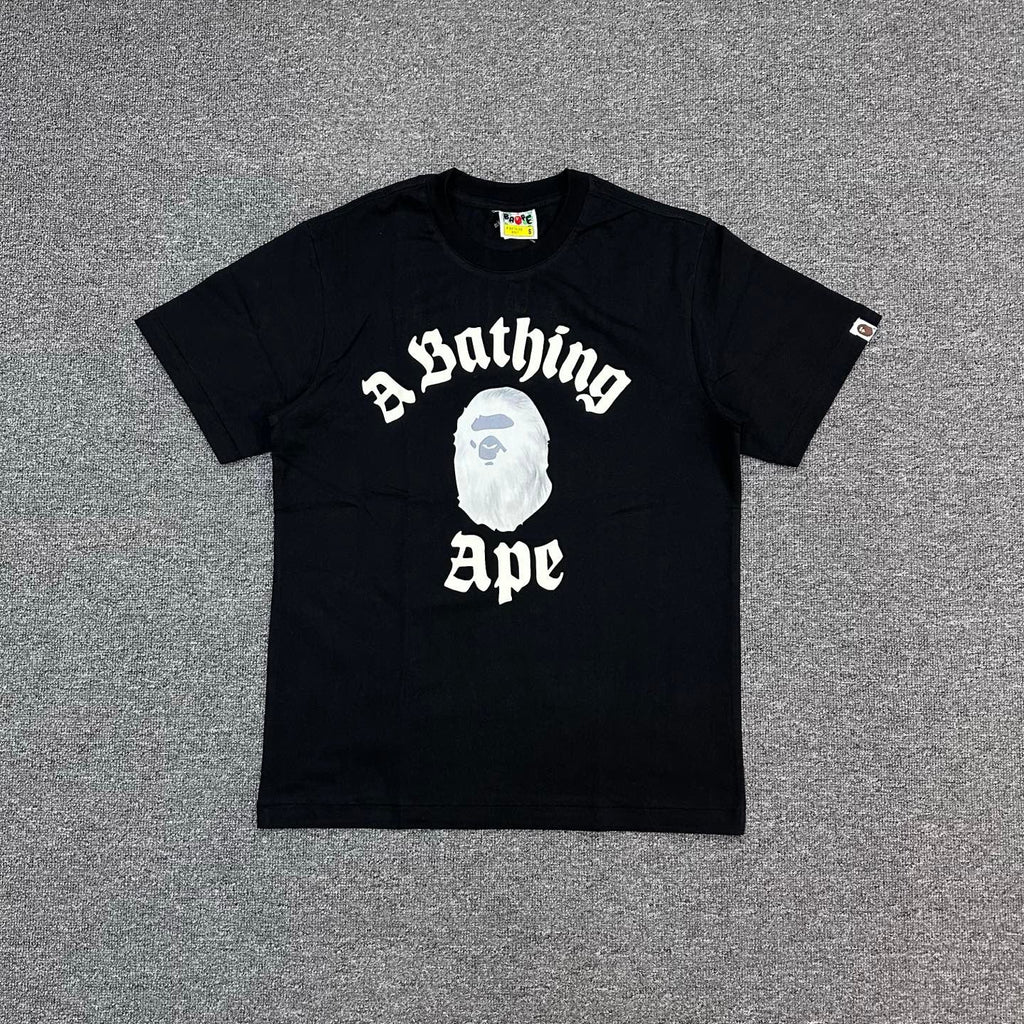 BAPE FW25 Old English Gothic Photorealistic Ape Face Oversized Heavyweight Unisex T-Shirt