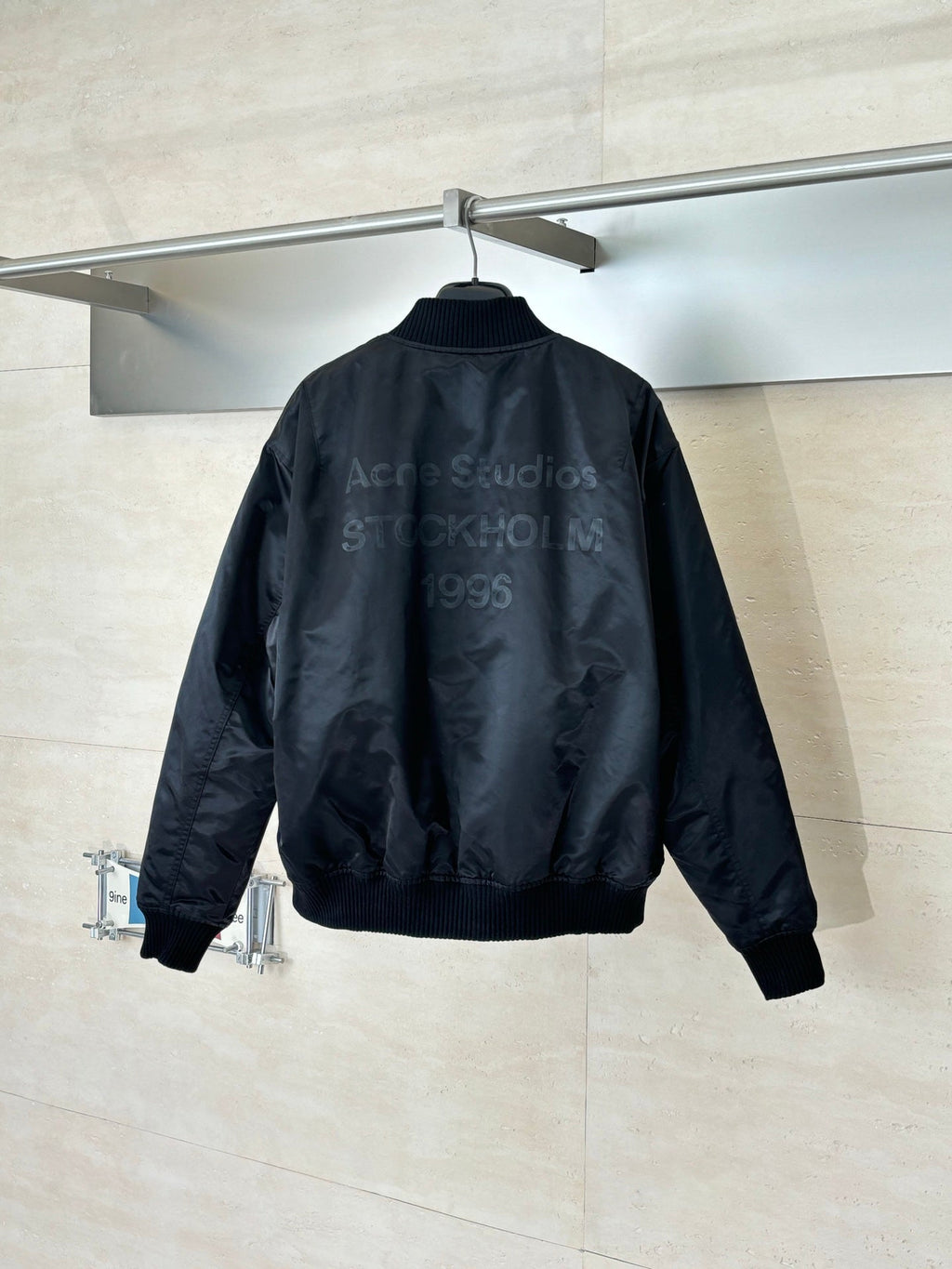 Acne Studios Ribbed Collar Zip‑Up Oversized Bomber Jacket