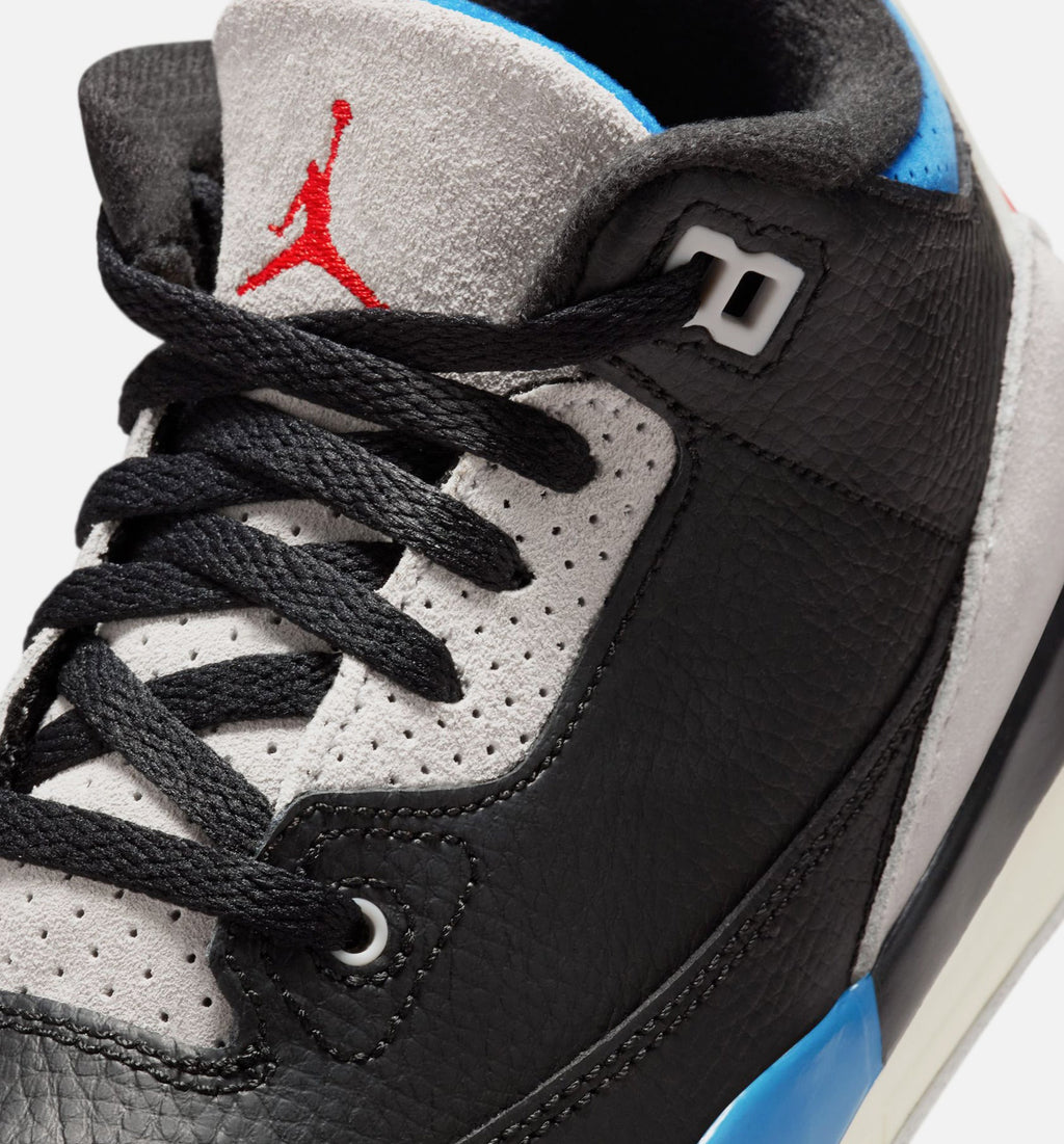 Air Jordan 3 Retro OG 'Rare Air' Preschool - Black/Chile Red/Neutral Grey