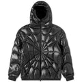Moncler Men's Black Radiant Star Quilted Hooded Down Jacket – Geometric Glossy Puffer